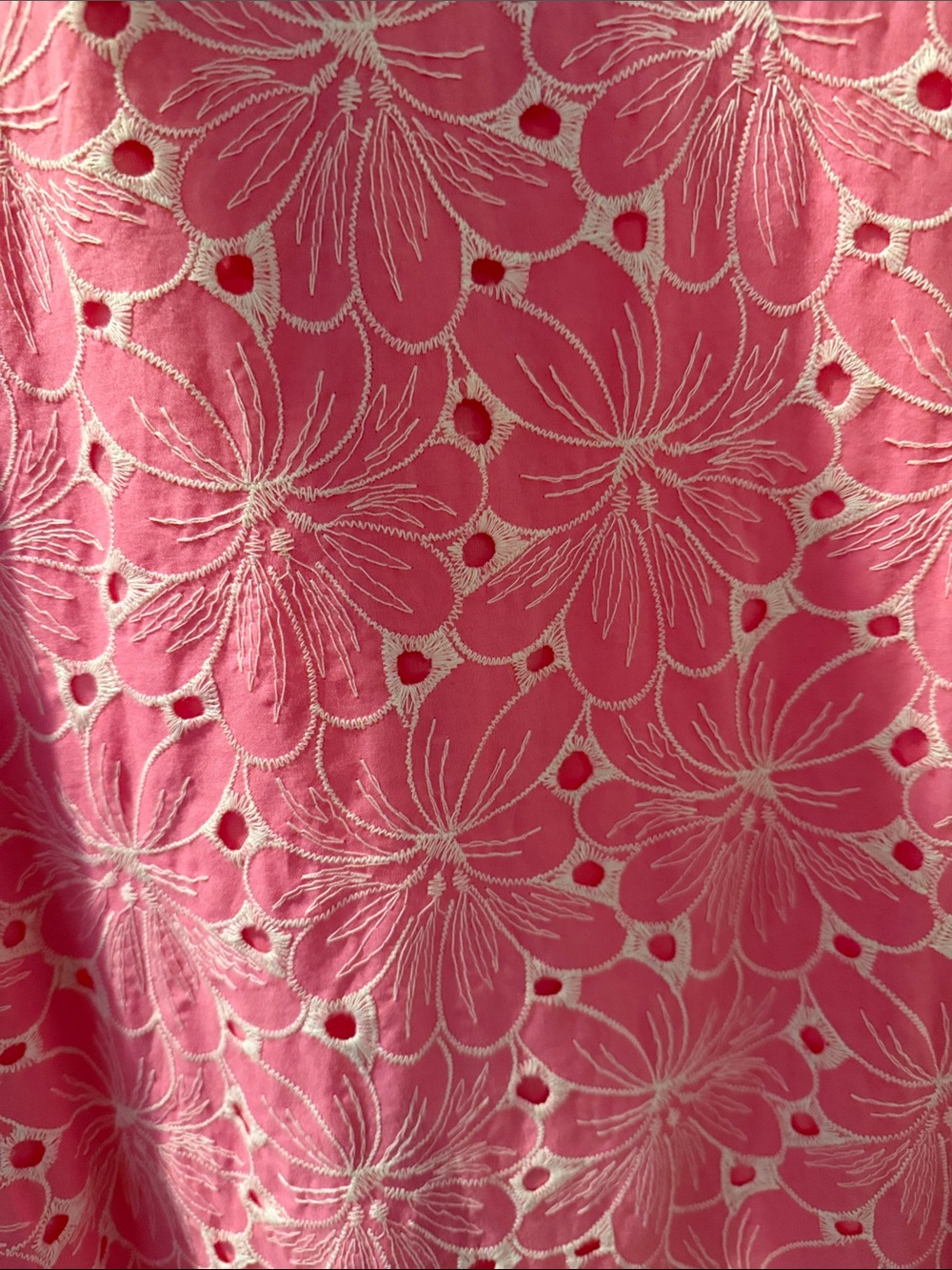 Pomander Place Pink Eyelet Midi Dress with Gold Buttons size small worn once! - Picture 3 of 4
